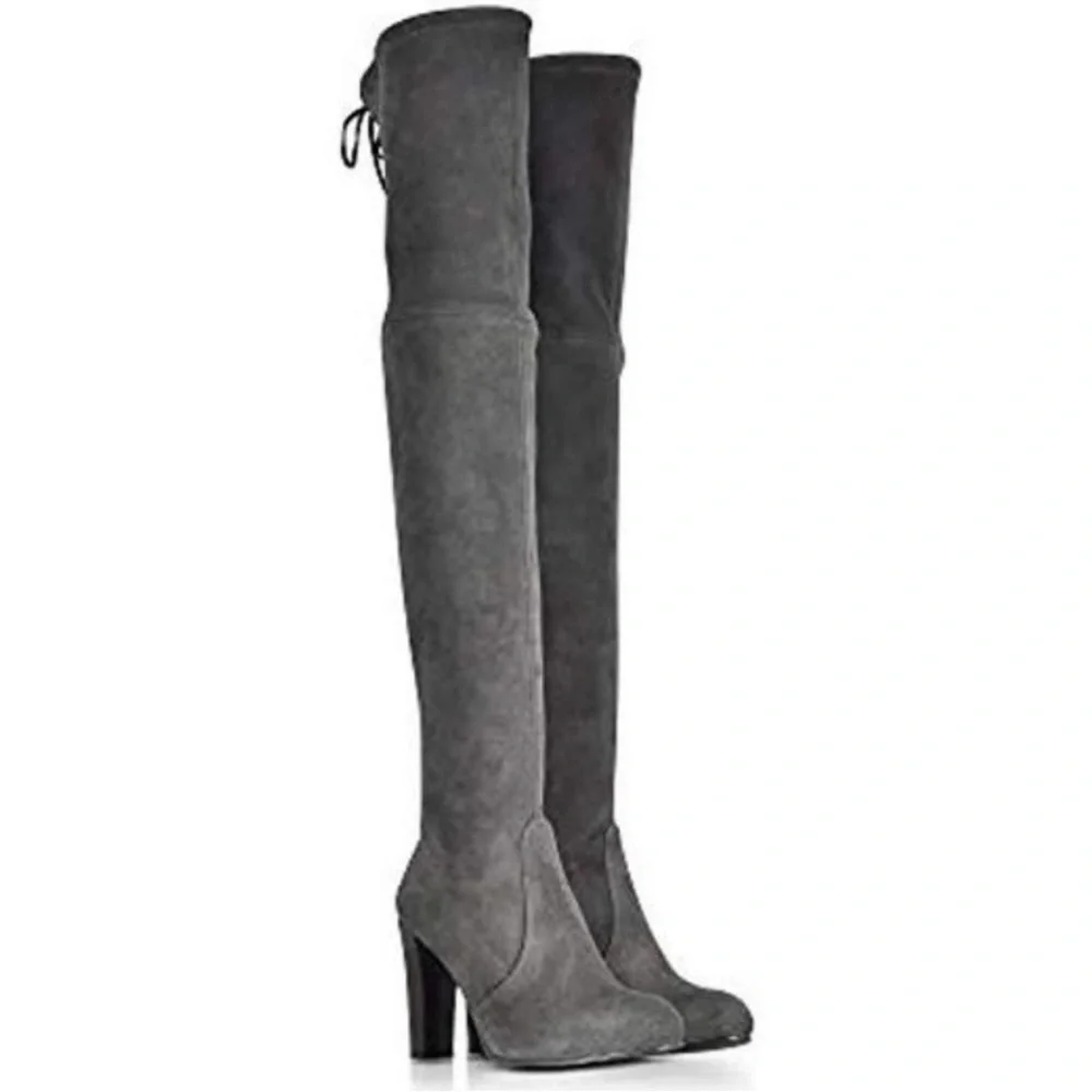 Stuart Weitzman Suede Highland Heeled Over The Knee Slouchy High Glove‎ Boot 4.5